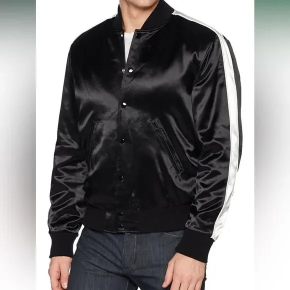 The Kooples Bomber jackets men's teddy M medium black NWT luxury streetwear - Picture 1 of 10